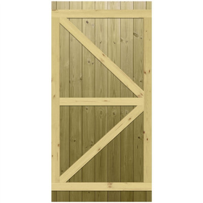 Premier Garden Supplies Pedestrian Gate 180cm (6ft) High x 90cm Wide Tongue & Groove Flat Top Fully Framed Single Swing Gate