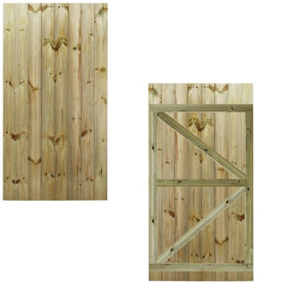 Premier Garden Supplies Pedestrian Gate 180cm (6ft) High x 90cm Wide Tongue & Groove Flat Top Fully Framed Single Swing Gate - 7