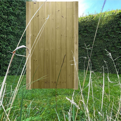 Premier Garden Supplies Pedestrian Gate 180cm (6ft) High x 90cm Wide Tongue & Groove Flat Top Semi-Braced Single Swing Gate - 3