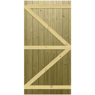 Premier Garden Supplies Pedestrian Gate 180cm (6ft) High x 90cm Wide Tongue & Groove Flat Top Semi-Braced Single Swing Gate - 5