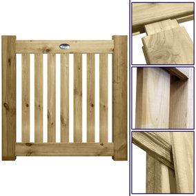 Premier Garden Supplies Pedestrian PATHWAY Gate Vertical Picket Pale Boards Rebated in a Thick H-Frame (H) 3ft x (W) 3ft