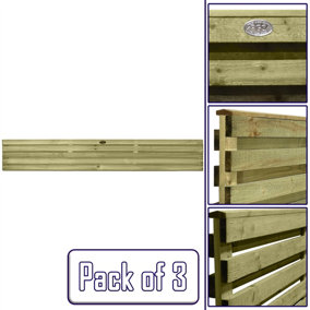 Premier Garden Supplies Roma Double Slotted (Pack of 3) Width: 6ft x Height: 1ft Venetian Fence Panel/Topper/Trellis