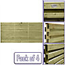 Premier Garden Supplies Roma Double Slotted (Pack of 4) Width: 6ft x Height: 3ft Venetian Fence Panel/Topper/Trellis