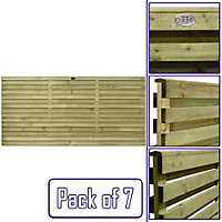 Premier Garden Supplies Roma Double Slotted (Pack of 7) Width: 6ft x Height: 3ft Venetian Fence Panel/Topper/Trellis