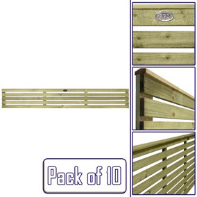Premier Garden Supplies Roma Single Slotted (Pack of 10) Width: 6ft x Height: 1ft Venetian Fence Panel/Topper/Trellis