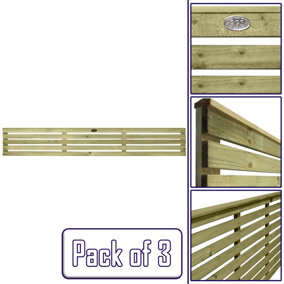 Premier Garden Supplies Roma Single Slotted (Pack of 3) Width: 6ft x Height: 1ft Venetian Fence Panel/Topper/Trellis