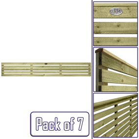 Premier Garden Supplies Roma Single Slotted (Pack of 7) Width: 6ft x Height: 1ft Venetian Fence Panel/Topper/Trellis