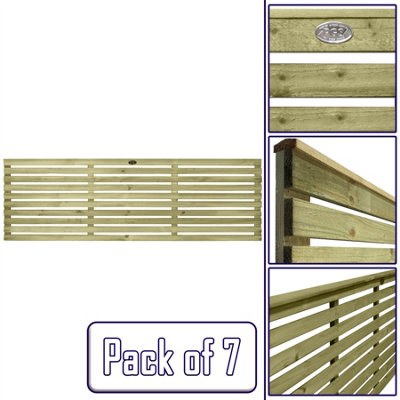 Premier Garden Supplies Roma Single Slotted (Pack of 7) Width: 6ft x Height: 2ft Venetian Fence Panel/Topper/Trellis