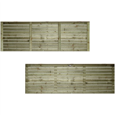 Premier Garden Supplies Roma Single Slotted (Pack of 9) Width: 6ft x Height: 2ft Venetian Fence Panel/Topper/Trellis