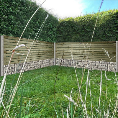 Premier Garden Supplies Roma Single Slotted (Pack of 9) Width: 6ft x Height: 2ft Venetian Fence Panel/Topper/Trellis