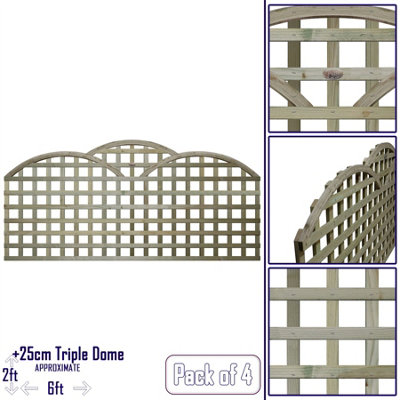 Premier Garden Supplies Triple Dome Privacy Square Trellis Width: 6ft (183cm) x Height: 2ft (60cm) Fence Topper Panel/Climber
