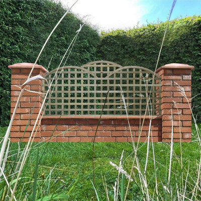 Premier Garden Supplies Triple Dome Privacy Square Trellis Width: 6ft (183cm) x Height: 2ft (60cm) Fence Topper Panel/Climber - 4
