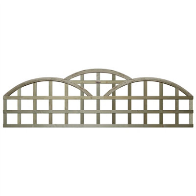 Premier Garden Supplies Triple Dome Standard Square Trellis Width: 6ft (183cm) x Height: 1ft (30cm) Fence Topper Panel/Climber - 4
