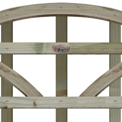 Premier Garden Supplies Triple Dome Standard Square Trellis Width: 6ft (183cm) x Height: 1ft (30cm) Fence Topper Panel/Climber - 5