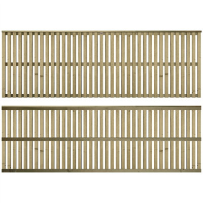 Premier Garden Supplies Tuscany Vertical Slatted (Pack of 3) Width: 6ft x Height: 2ft Flat Capped Fence Panel/Topper/Trellis