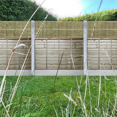 Premier Garden Supplies Tuscany Vertical Slatted (Pack of 3) Width: 6ft x Height: 2ft Flat Capped Fence Panel/Topper/Trellis - 3