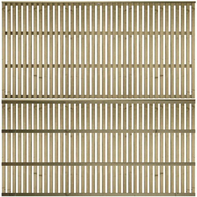 Premier Garden Supplies Tuscany Vertical Slatted (Pack of 3) Width: 6ft x Height: 3ft Flat Capped Fence Panel/Topper/Trellis