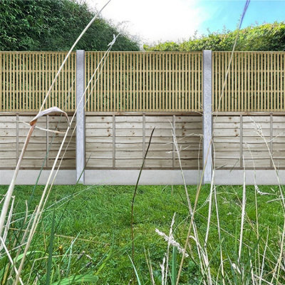 Premier Garden Supplies Tuscany Vertical Slatted (Pack of 4) Width: 6ft x Height: 3ft Flat Capped Fence Panel/Topper/Trellis