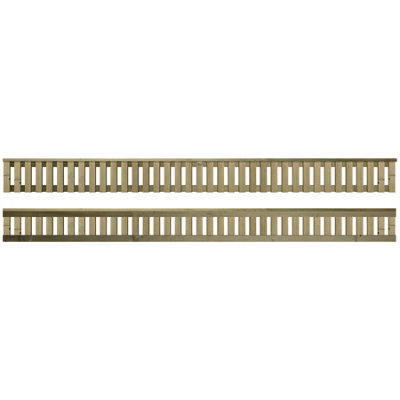 Premier Garden Supplies Tuscany Vertical Slatted (Pack of 6) Width: 6ft x Height: 0.5ft Flat Capped Fence Panel/Topper/Trellis - 5