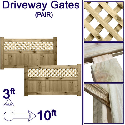 Premier Garden Supplies URBAN ELITE FORTRESS Driveway Gates Height: 3ft x Full Width: 10ft (300cm) Premier Diamond