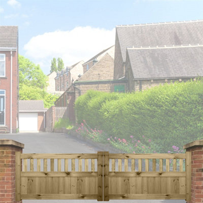 Premier Garden Supplies URBAN ELITE FORTRESS Driveway Gates Height: 3ft x Full Width: 8ft (240cm) Premier Pale