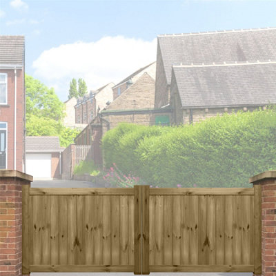 Premier Garden Supplies URBAN ELITE FORTRESS Driveway Gates Height: 4ft x Full Width: 10ft (300cm) Full Boarded