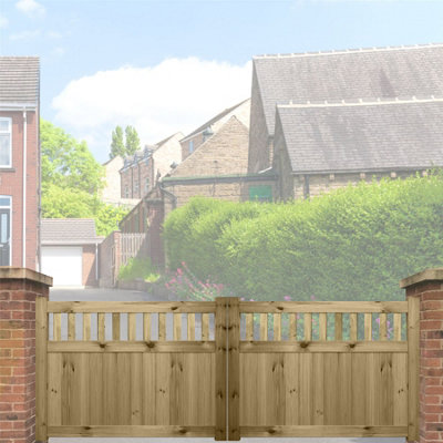 Premier Garden Supplies URBAN ELITE FORTRESS Driveway Gates Height: 4ft x Full Width: 10ft (300cm) Premier Pale