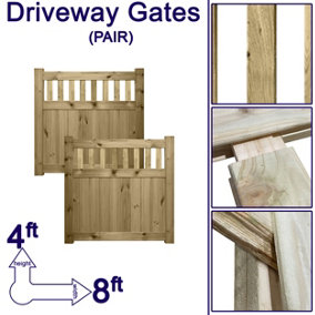 Premier Garden Supplies URBAN ELITE FORTRESS Driveway Gates Height: 4ft x Full Width: 8ft (240cm) Premier Pale