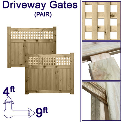 Premier Garden Supplies URBAN ELITE FORTRESS Driveway Gates Height: 4ft x Full Width: 9ft (270cm) Premier Squared