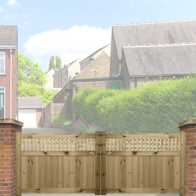 Premier Garden Supplies URBAN ELITE FORTRESS Driveway Gates Height: 4ft x Full Width: 9ft (270cm) Premier Squared