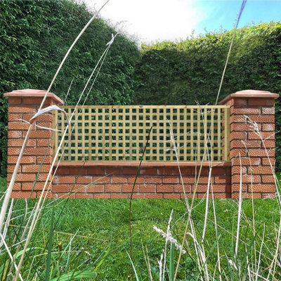 Premier Garden Supplies URBAN Square Trellis PACK OF 3 W.6ft (183cm) x H.2ft (60cm) Wooden Framed Plant Support Lattice - 6