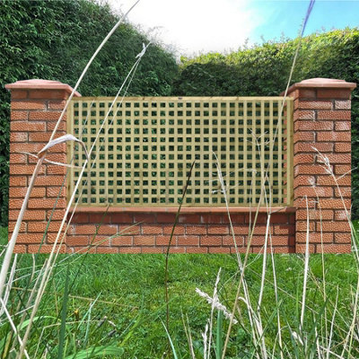 Premier Garden Supplies URBAN Square Trellis PACK OF 3 W.6ft (183cm) x H.3ft (90cm) Wooden Framed Plant Support Lattice