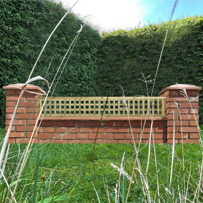 Premier Garden Supplies URBAN Square Trellis PACK OF 4 W.6ft (183cm) x H.1ft (30cm) Wooden Framed Plant Support Lattice