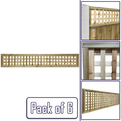 6x2ft (W: 6ft X H: 2ft) Premier Vogue Contemporary Horizontal Slatted Capped Trellis Venetian Style Garden Panel Fence Topper/Wall Art/Pergola/Divider Width 1828mm X Height: 631mm