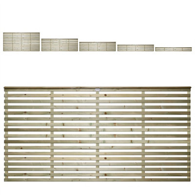 Premier Garden Supplies Vogue Horizontal Slatted (Pack of 10) Width: 6ft x Height: 3ft Flat Capped Fence Panel/Topper/Trellis