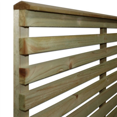 Premier Garden Supplies Vogue Horizontal Slatted (Pack of 10) Width: 6ft x Height: 3ft Flat Capped Fence Panel/Topper/Trellis