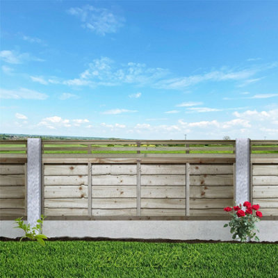Premier Garden Supplies Vogue Horizontal Slatted (Pack of 3) Width: 6ft x Height: 0.5ft Flat Capped Fence Panel/Topper/Trellis