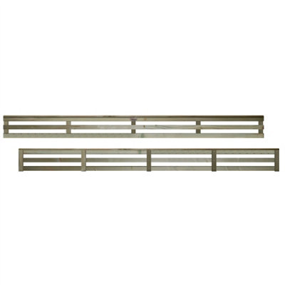 Premier Garden Supplies Vogue Horizontal Slatted (Pack of 3) Width: 6ft x Height: 0.5ft Flat Capped Fence Panel/Topper/Trellis
