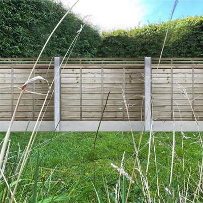Premier Garden Supplies Vogue Horizontal Slatted (Pack of 3) Width: 6ft x Height: 0.5ft Flat Capped Fence Panel/Topper/Trellis - 6
