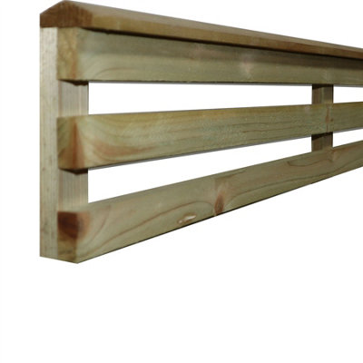 Premier Garden Supplies Vogue Horizontal Slatted (Pack of 3) Width: 6ft x Height: 0.5ft Flat Capped Fence Panel/Topper/Trellis - 7