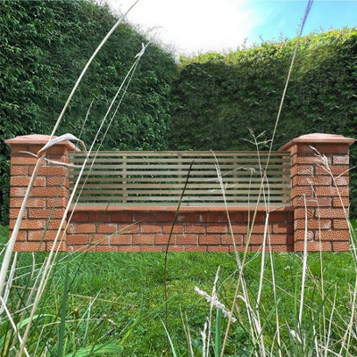 Premier Garden Supplies Vogue Horizontal Slatted (Pack of 3) Width: 6ft x Height: 1.5ft Flat Capped Fence Panel/Topper/Trellis - 4