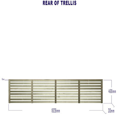 Premier Garden Supplies Vogue Horizontal Slatted (Pack of 3) Width: 6ft x Height: 1.5ft Flat Capped Fence Panel/Topper/Trellis - 5