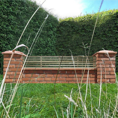 Premier Garden Supplies Vogue Horizontal Slatted (Pack of 3) Width: 6ft x Height: 1ft Flat Capped Fence Panel/Topper/Trellis - 4
