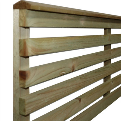 Premier Garden Supplies Vogue Horizontal Slatted (Pack of 3) Width: 6ft x Height: 1ft Flat Capped Fence Panel/Topper/Trellis - 6