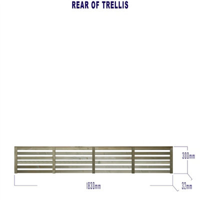 Premier Garden Supplies Vogue Horizontal Slatted (Pack of 3) Width: 6ft x Height: 1ft Flat Capped Fence Panel/Topper/Trellis - 9