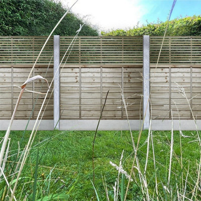 Premier Garden Supplies Vogue Horizontal Slatted (Pack of 3) Width: 6ft x Height: 2ft Flat Capped Fence Panel/Topper/Trellis