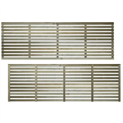 Premier Garden Supplies Vogue Horizontal Slatted (Pack of 3) Width: 6ft x Height: 2ft Flat Capped Fence Panel/Topper/Trellis