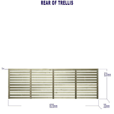 Premier Garden Supplies Vogue Horizontal Slatted (Pack of 3) Width: 6ft x Height: 2ft Flat Capped Fence Panel/Topper/Trellis - 5