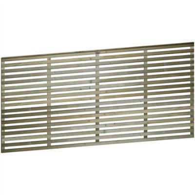 Premier Garden Supplies Vogue Horizontal Slatted (Pack of 3) Width: 6ft x Height: 3ft Flat Capped Fence Panel/Topper/Trellis - 3