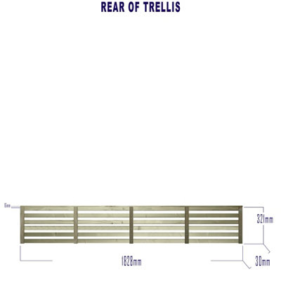 Premier Garden Supplies Vogue Horizontal Slatted (Pack of 4) Width: 6ft x Height: 1ft Flat Capped Fence Panel/Topper/Trellis - 5